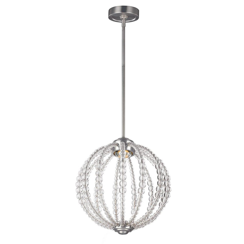 Feiss Oberlin Small LED Satin Nickel Ceiling Pendant-Ceiling Pendant Lights-Elstead Lighting-1-Tiffany Lighting Direct