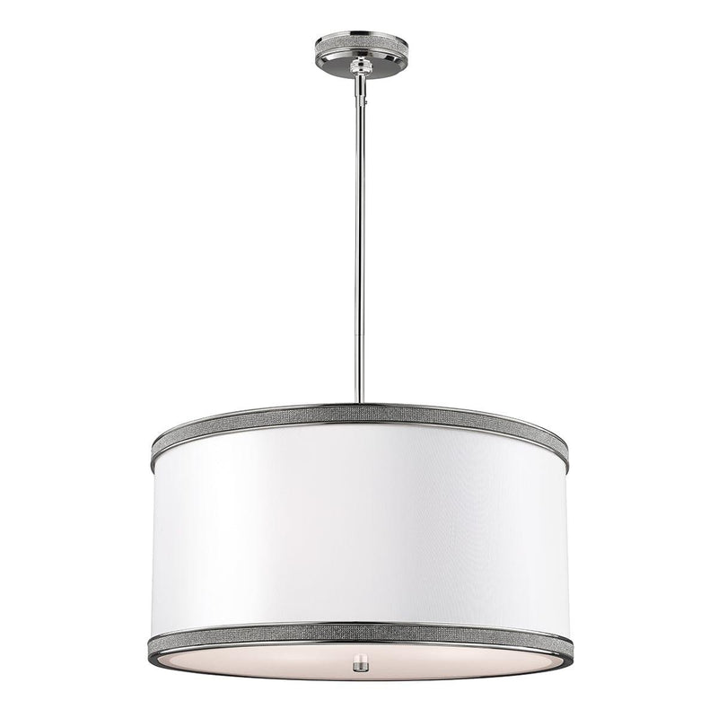 Feiss Pave 3 Light Polished Nickel Pendant Ceiling Light-Ceiling Pendant Lights-Elstead Lighting-1-Tiffany Lighting Direct