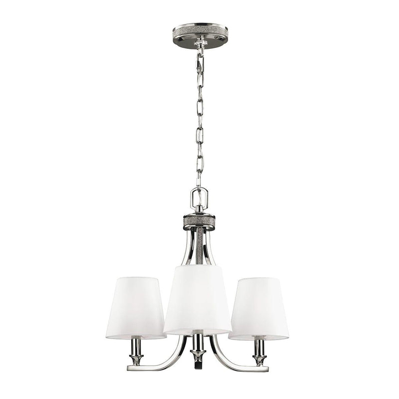 Feiss Pave 3 Light Chandelier Ceiling Light - Polished Nickel-Elstead Lighting-1-Tiffany Lighting Direct