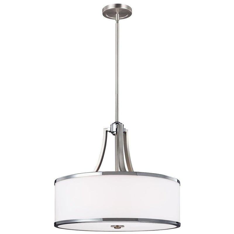 Feiss Prospect Park 4 Light Chrome Uplight Pendant-Ceiling Pendant Lights-Elstead Lighting-1-Tiffany Lighting Direct