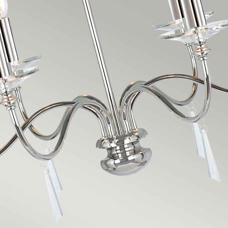 Elstead Finsbury Park Polished Nickel 6 Light Chandelier-Elstead Lighting-6-Tiffany Lighting Direct