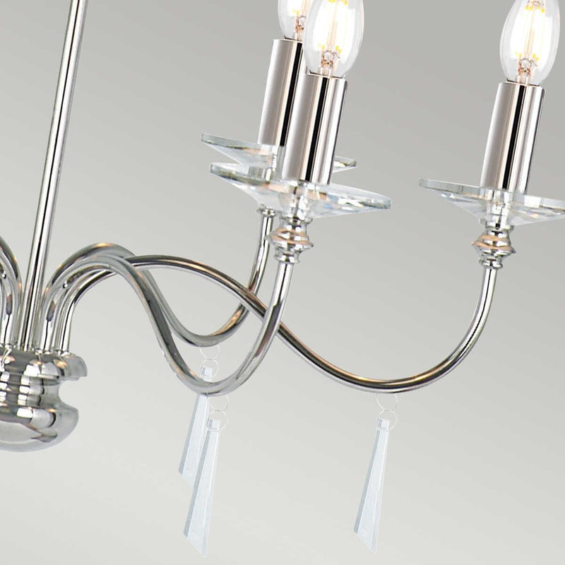 Elstead Finsbury Park Polished Nickel 6 Light Chandelier-Elstead Lighting-7-Tiffany Lighting Direct