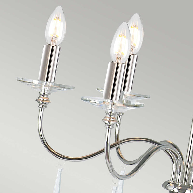 Elstead Finsbury Park Polished Nickel 6 Light Chandelier-Elstead Lighting-8-Tiffany Lighting Direct