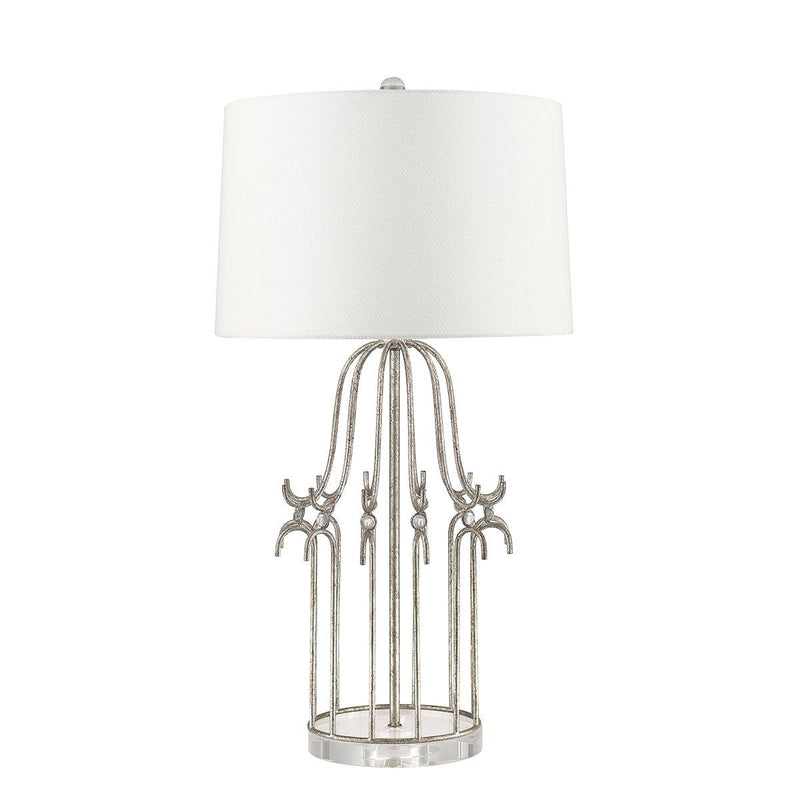 Gilded Nola Stella 1 Light Distressed Silver Table Lamp 1