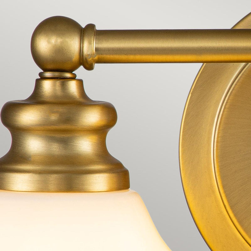 Hinkley Ainsley 2 Light Brass Bathroom Wall Light Close Up Image