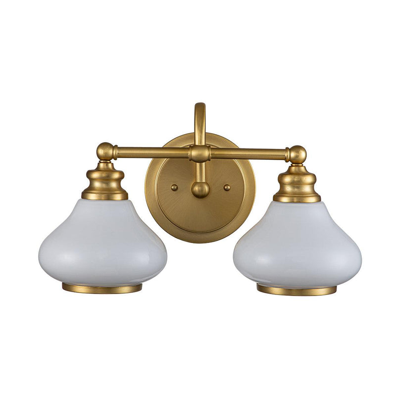 Hinkley Ainsley 2 Light Brass Bathroom Wall Light  Living Room Close Up