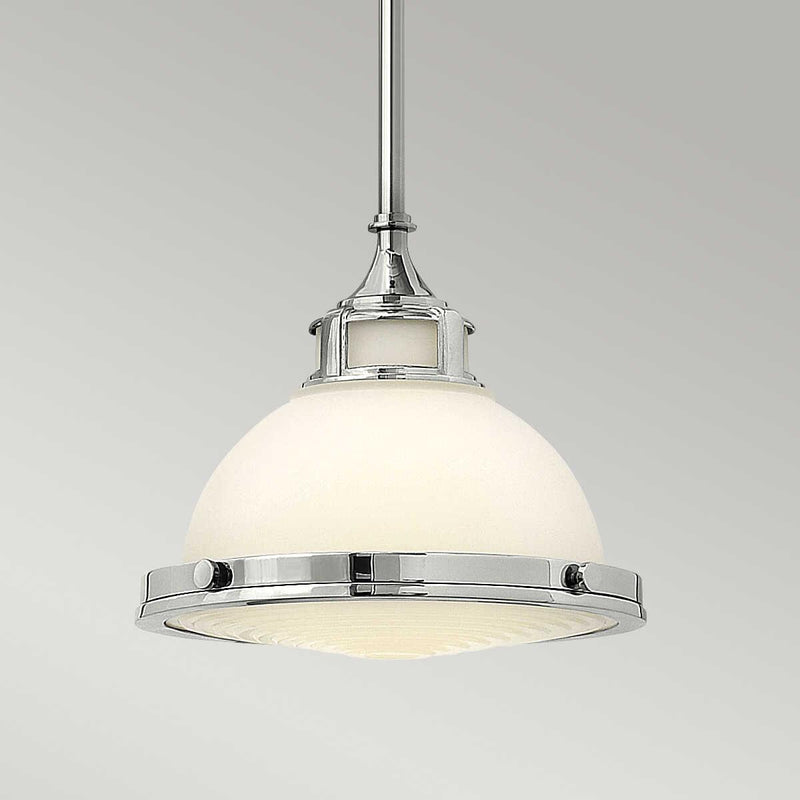 Hinkley Amelia Chrome Small Art Deco Ceiling Light-Ceiling Pendant Lights-Elstead Lighting-6-Tiffany Lighting Direct