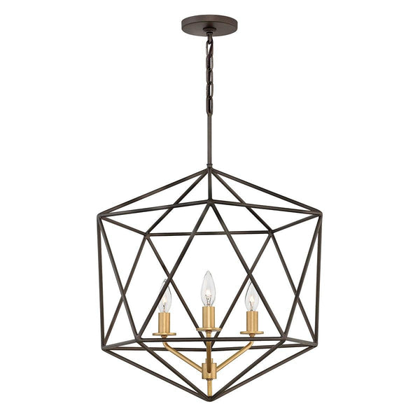 Hinkley Astrid 3 Light Matte Bronze Pendant Chandelier-Ceiling Pendant Lights-Elstead Lighting-1-Tiffany Lighting Direct