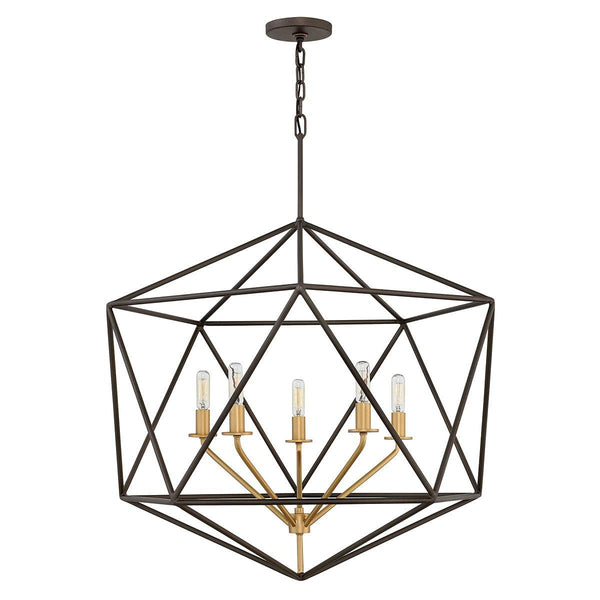 Hinkley Astrid 5 Light Matte Bronze Pendant Chandelier-Ceiling Pendant Lights-Elstead Lighting-1-Tiffany Lighting Direct