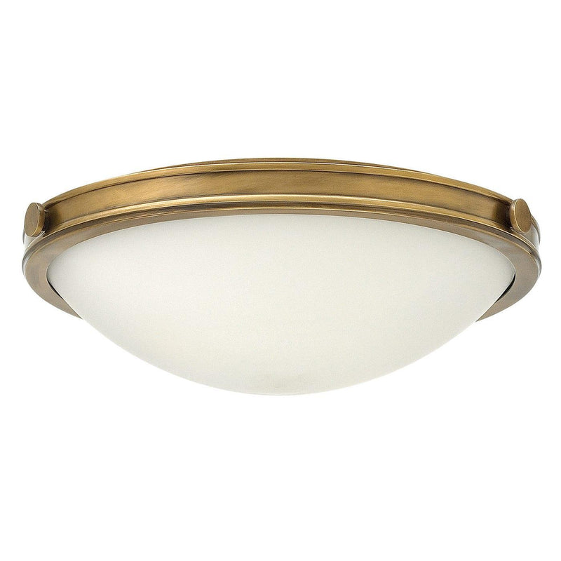 Hinkley Collier 3 Light Large Flush Brass Ceiling Light Living room Image