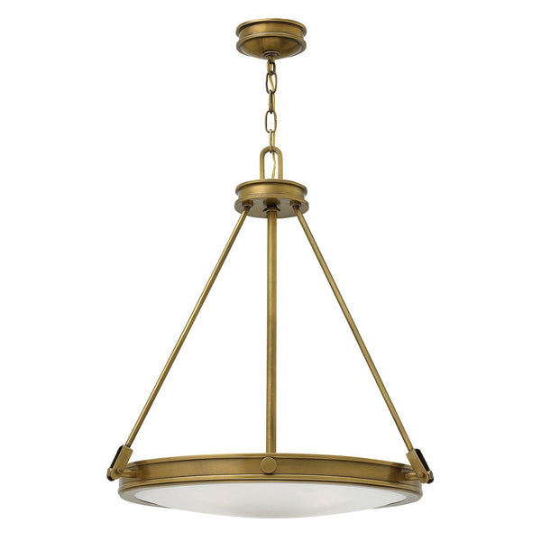 Hinkley Collier 4 Light Brass Pendant Ceiling Light-Ceiling Pendant Lights-Elstead Lighting-1-Tiffany Lighting Direct