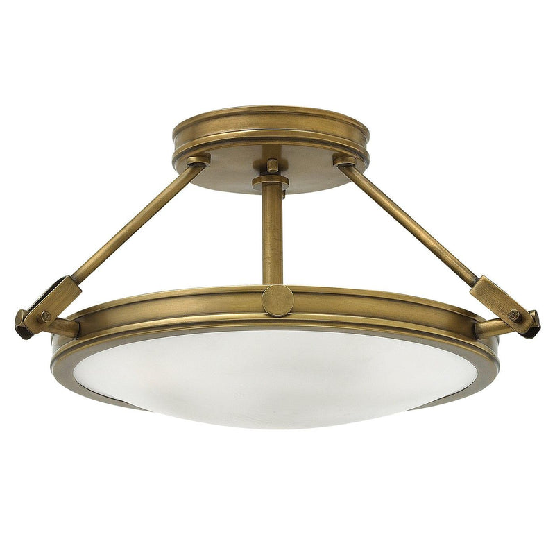 Hinkley Collier 3 Light Semi-Flush Brass Ceiling Light Living room Image