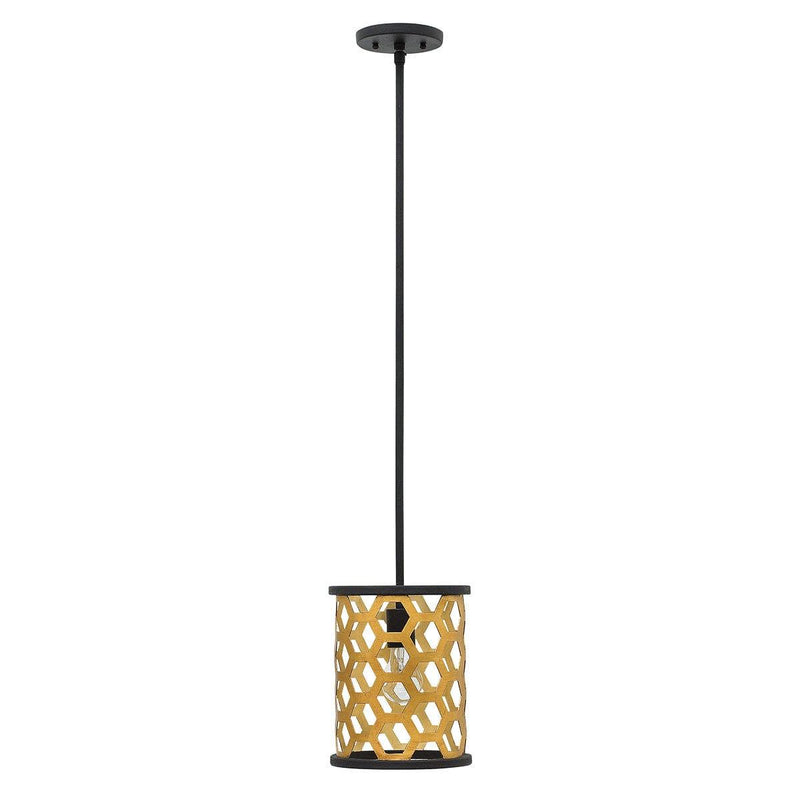 Hinkley Felix 1 Light Gold Mini Pendant Ceiling Light-Ceiling Pendant Lights-Elstead Lighting-1-Tiffany Lighting Direct