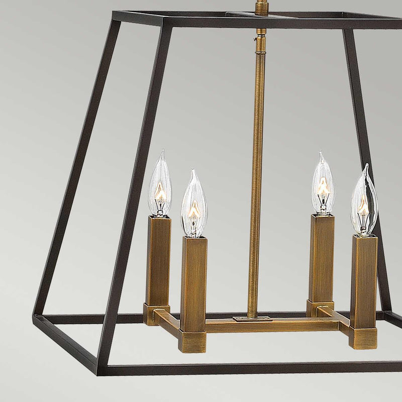 Hinkley Fulton 4 Light Bronze Pendant Chandelier-Ceiling Pendant Lights-Elstead Lighting-2-Tiffany Lighting Direct