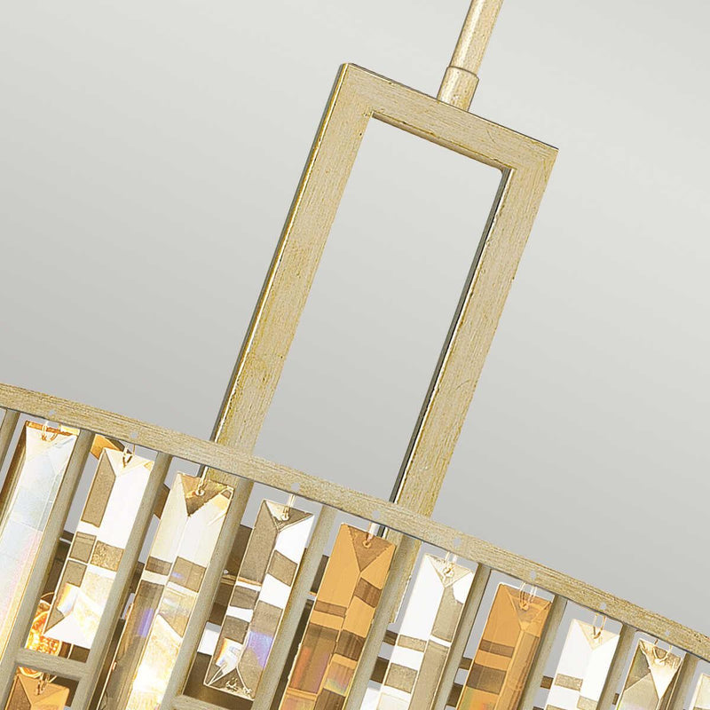 Hinkley Gemma 3 Light Silver Leaf Ceiling Pendant-Ceiling Pendant Lights-Elstead Lighting-5-Tiffany Lighting Direct