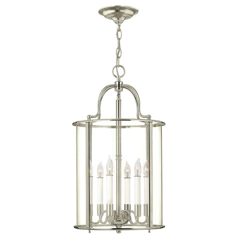 Hinkley Gentry 6 Light Large Polished Nickel Pendant-Ceiling Pendant Lights-Elstead Lighting-1-Tiffany Lighting Direct