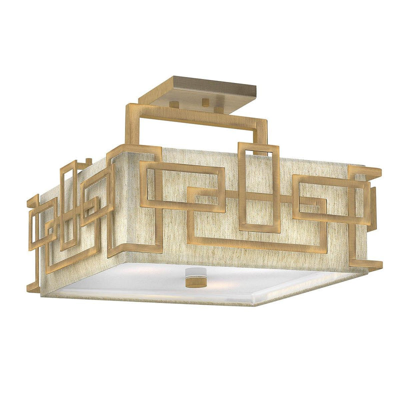 Hinkley Lanza 3 Light Semi Flush Brushed Bronze Ceiling Light Living room Image