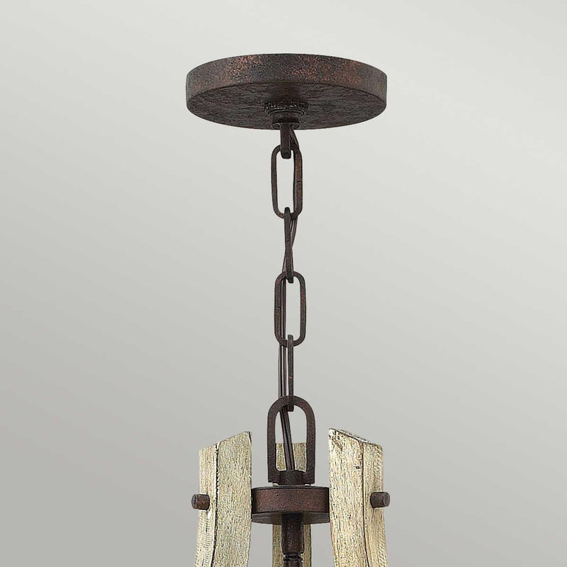 Hinkley Middlefield 3 Light Distressed Wood Chandelier-Elstead Lighting-4-Tiffany Lighting Direct