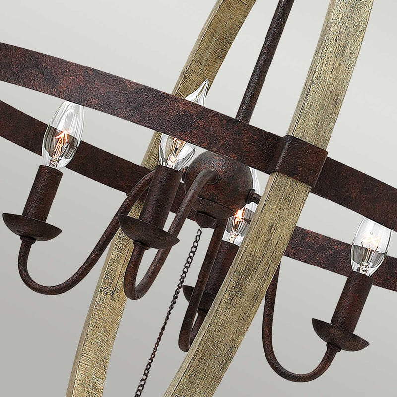 Hinkley Middlefield 4 Light Iron Rust Pendant-Ceiling Pendant Lights-Elstead Lighting-5-Tiffany Lighting Direct