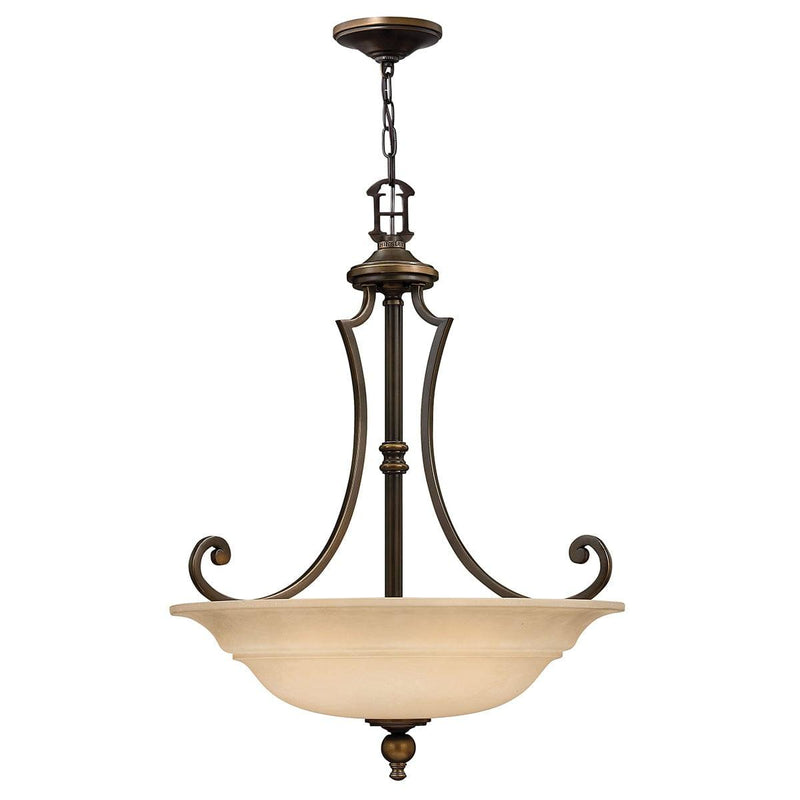 Hinkley Plymouth 3 Light Bronze Chandelier Ceiling Light-Elstead Lighting-1-Tiffany Lighting Direct