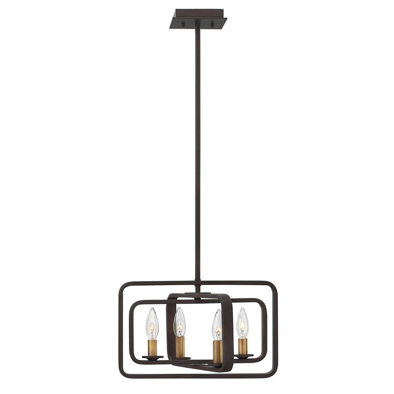 Hinkley Quentin 4 Light Bronze Pendant Chandelier-Ceiling Pendant Lights-Elstead Lighting-1-Tiffany Lighting Direct