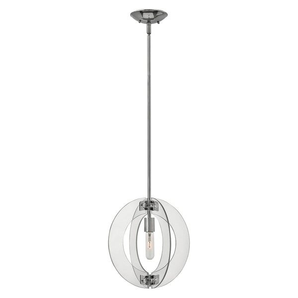 Hinkley Solstice 1 Light Chrome Mini Pendant Ceiling Light-Ceiling Pendant Lights-Elstead Lighting-1-Tiffany Lighting Direct