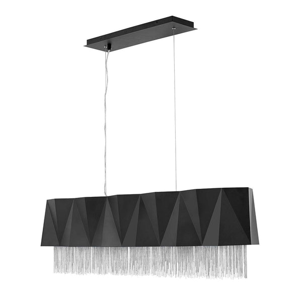 Hinkley Zuma 6 Light Black & Silver Ceiling Pendant - 110cm-Ceiling Pendant Lights-Elstead Lighting-1-Tiffany Lighting Direct