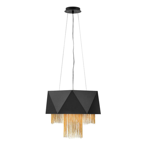 Hinkley Zuma 6 Light Black & Gold Pendant Ceiling Light-Ceiling Pendant Lights-Elstead Lighting-1-Tiffany Lighting Direct