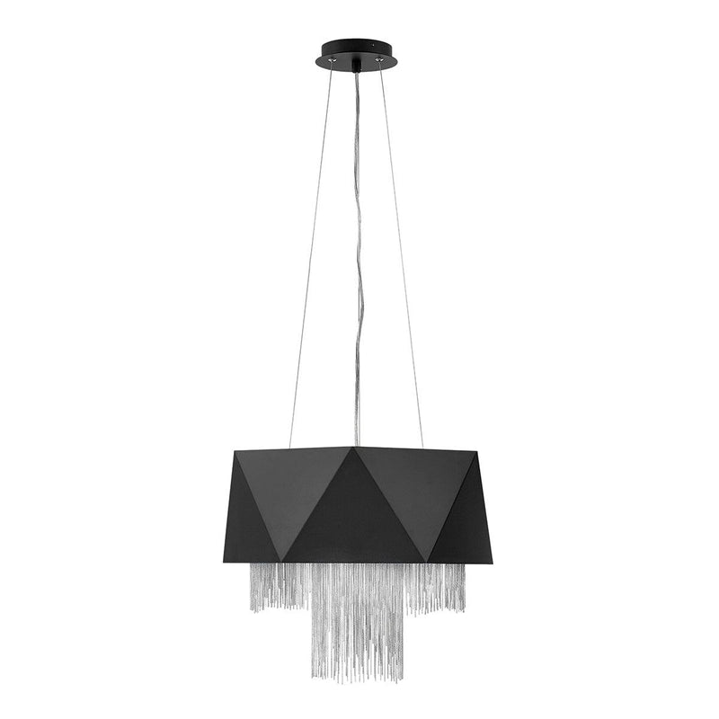 Hinkley Zuma 6 Light Black & Silver Pendant Ceiling Light - 45cm-Ceiling Pendant Lights-Elstead Lighting-1-Tiffany Lighting Direct