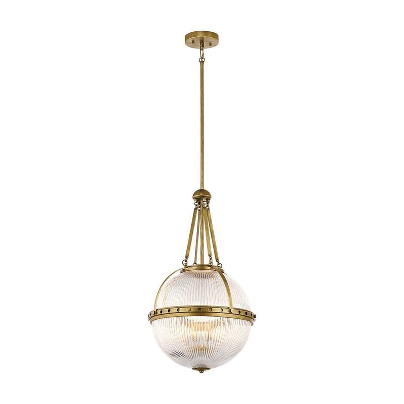 Kichler Aster 3 Light Natural Brass Ceiling Pendant-Ceiling Pendant Lights-Elstead Lighting-1-Tiffany Lighting Direct