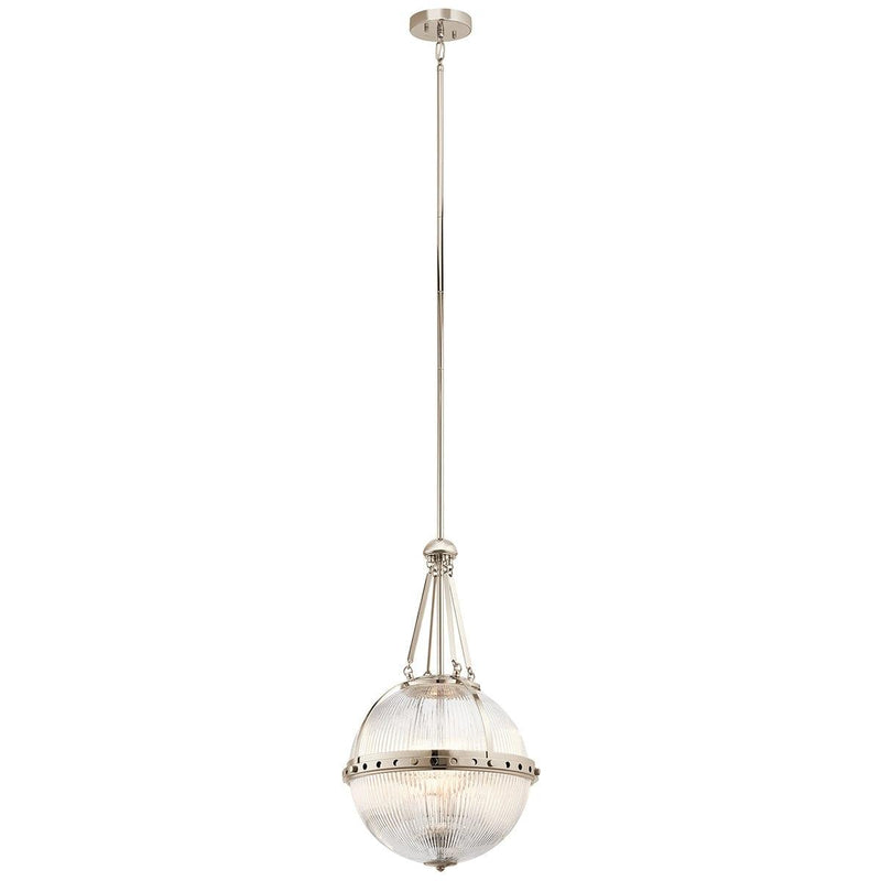 Kichler Aster 3 Light Polished Nickel Ceiling Pendant-Ceiling Pendant Lights-Elstead Lighting-1-Tiffany Lighting Direct