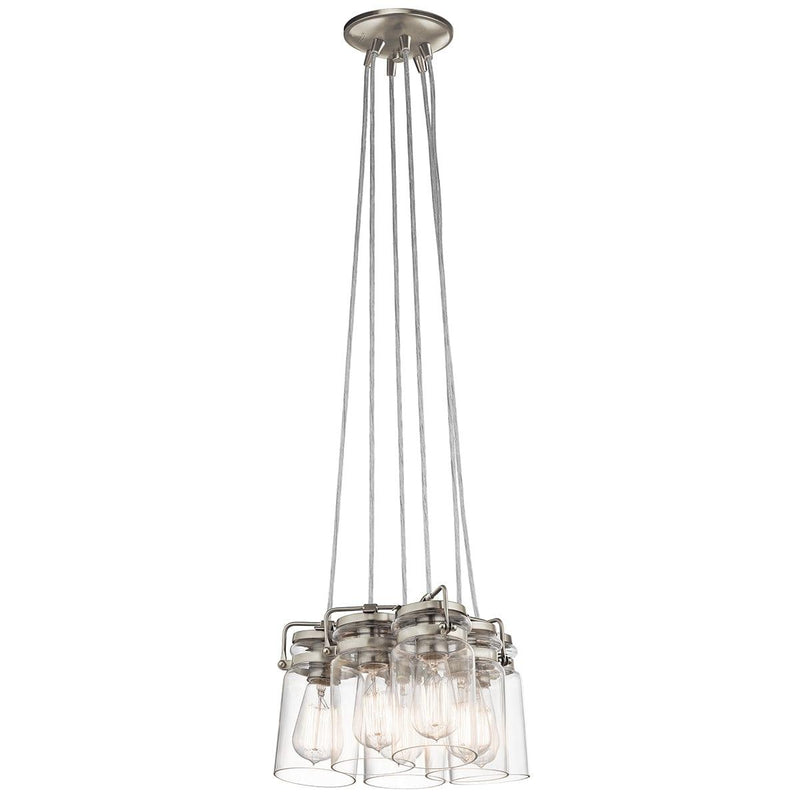 Kichler Brinley 6 Light Brushed Nickel Ceiling Pendant-Ceiling Pendant Lights-Elstead Lighting-1-Tiffany Lighting Direct