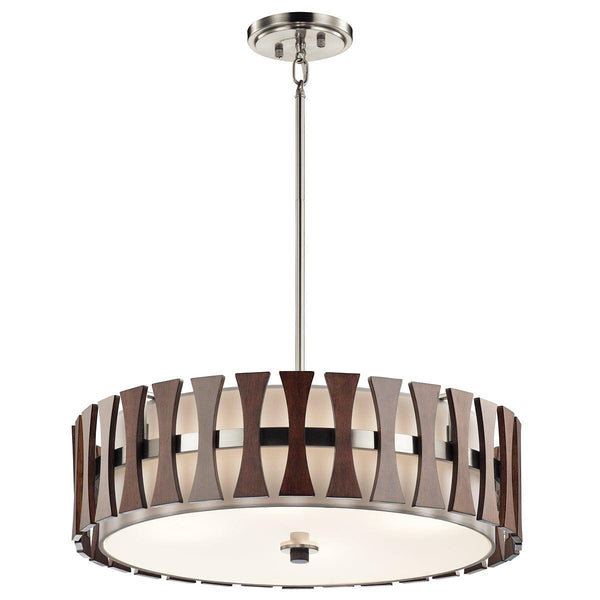 Kichler Cirus 4 Light Wood Semi Flush Pendant Light-Ceiling Pendant Lights-Elstead Lighting-1-Tiffany Lighting Direct