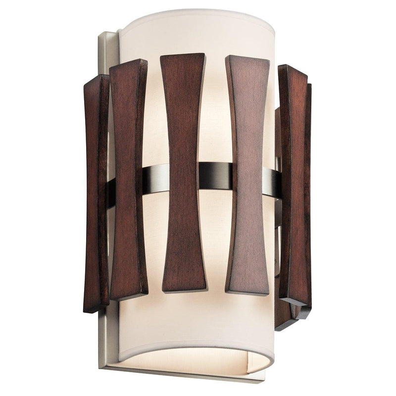 Kichler Cirus 2 Light Auburn Stained Wood Wall Light