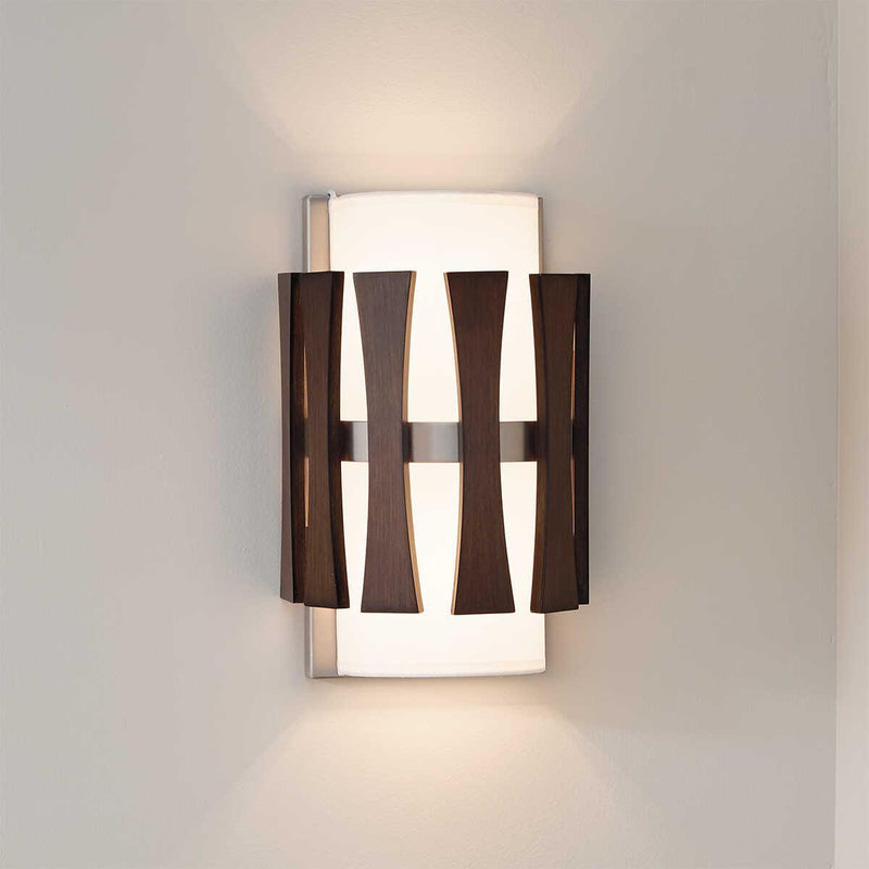 Kichler Cirus 2 Light Auburn Stained Wood Wall Light