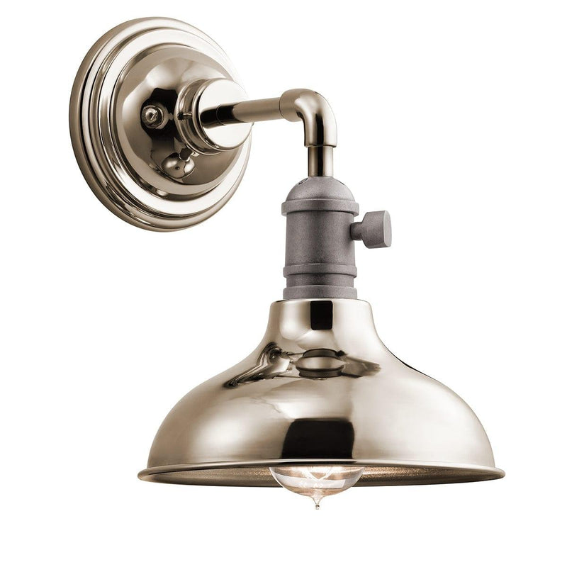 Kichler Cobson 1 Light Polished Nickel Wall Light KL-COBSON1-PN,Elstead Lighting,1