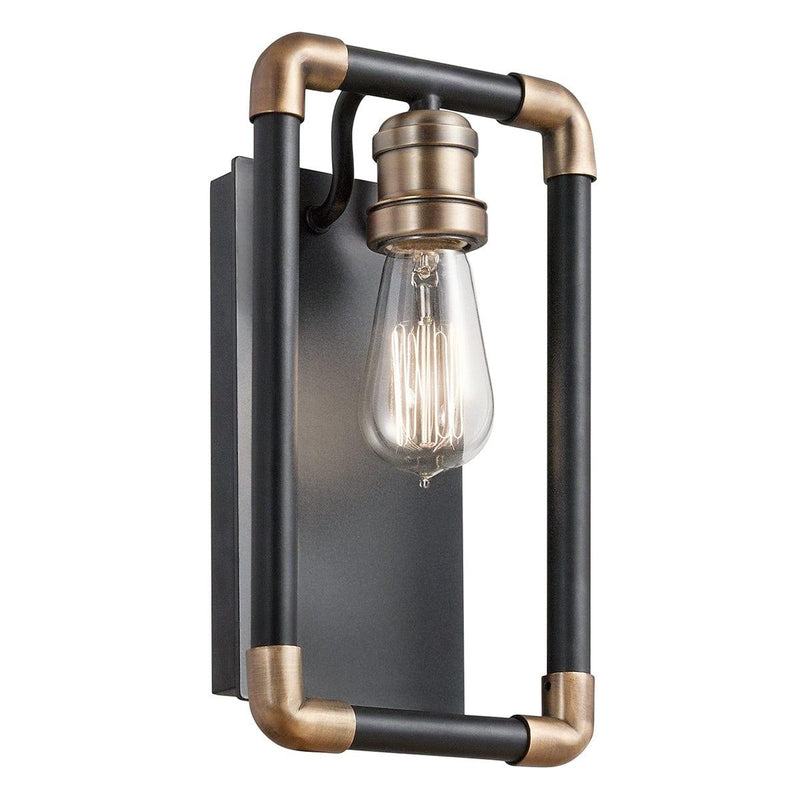 Kichler Imahn 1 Light Black & Brass Wall Light KL-IMAHN1,Elstead Lighting,1