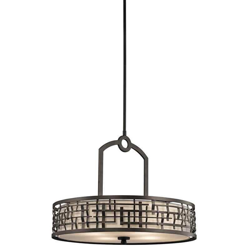 Kichler Loom 4 Light Bronze Pendant Ceiling Light-Ceiling Pendant Lights-Elstead Lighting-1-Tiffany Lighting Direct