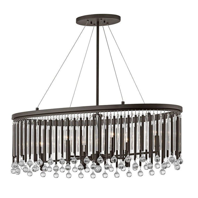 Kichler Piper 6 Light Oval Pendant Chandelier in Espresso Finish-Ceiling Pendant Lights-Elstead Lighting-1-Tiffany Lighting Direct