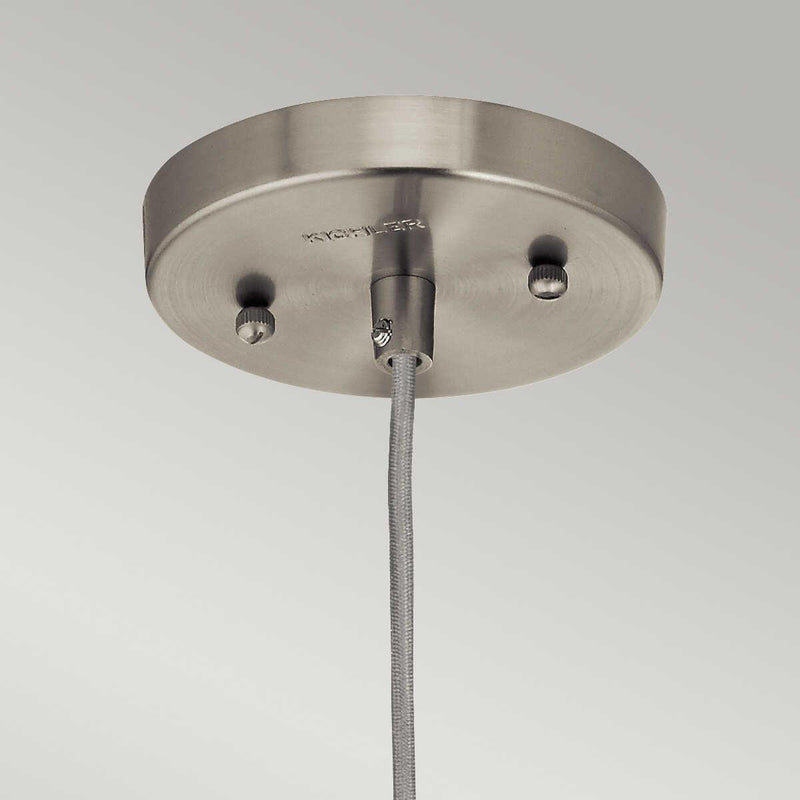 Kichler Riviera 1 Light Brushed Nickel Pendant Ceiling - 15cm-Ceiling Pendant Lights-Elstead Lighting-7-Tiffany Lighting Direct