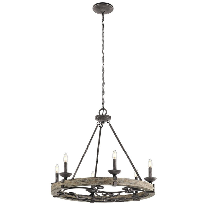 Kichler Taulbee 6 Light Zinc Chandelier Ceiling Light-Elstead Lighting-1-Tiffany Lighting Direct