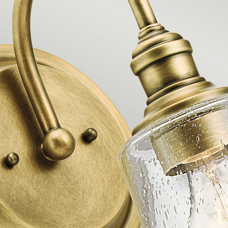 Kichler Waverly 1 Light Brass Wall Light KL-WAVERLY1-NBR,Elstead Lighting, living room close up image