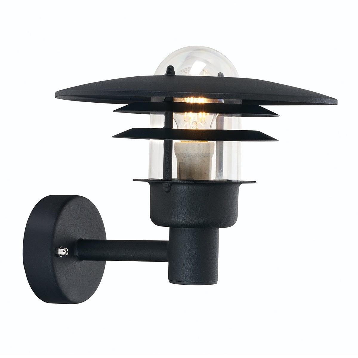 norlys larvik 1 light black outdoor wall light