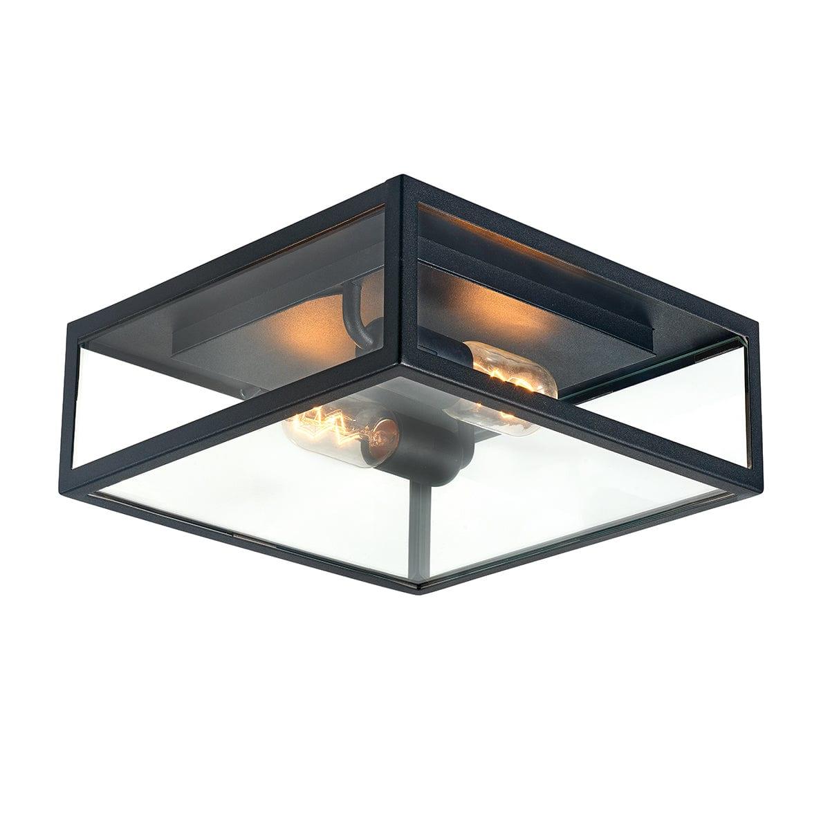 norlys lofoten black flush outdoor ceiling light