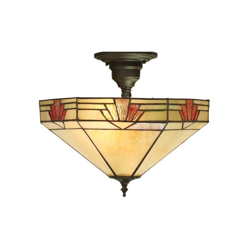 Nevada Semi Flush Tiffany Ceiling Light by Interiors 1900