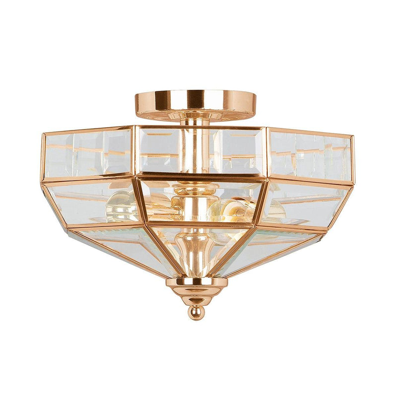 Old Park 2 Light Semi-Flush Rose Gold Outdoor Light