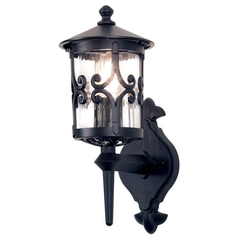 Elstead Hereford Black Finish Outdoor Uplighter Wall Lantern