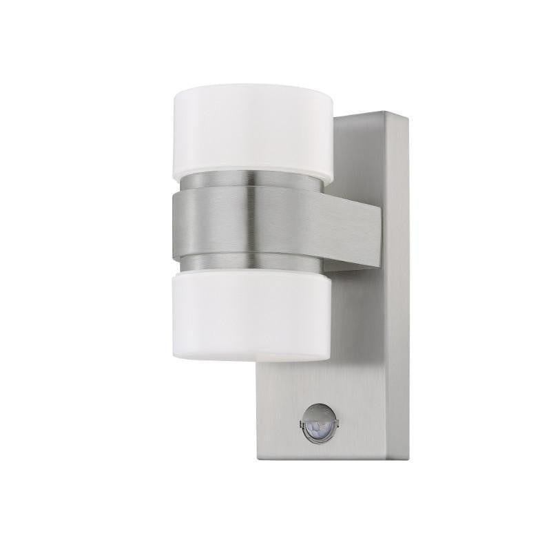 Eglo Atollari Silver Finish Outdoor 2 Light LED Wall Light 96277 by Eglo Outdoor Lighting