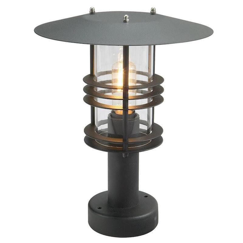 Elstead Stockholm Black Outdoor Pedestal Lantern