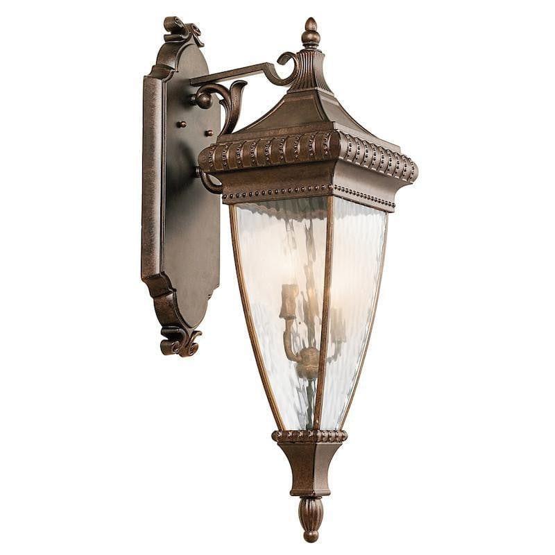 Elstead Venetian Rain Brushed Bronze Large Outdoor Wall Lantern 1